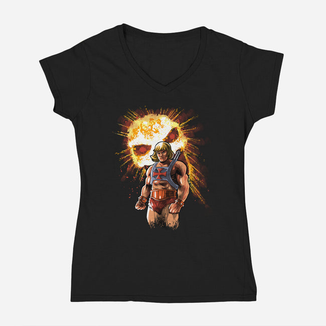 The Master Rises-womens v-neck tee-zascanauta