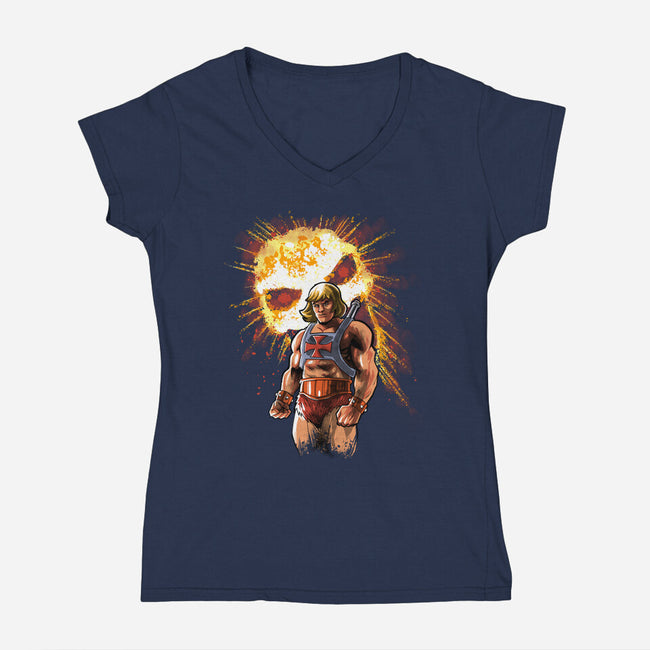 The Master Rises-womens v-neck tee-zascanauta