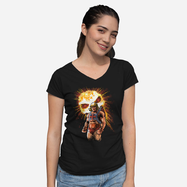 The Master Rises-womens v-neck tee-zascanauta