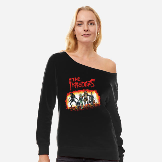 The Invaders-womens off shoulder sweatshirt-zascanauta