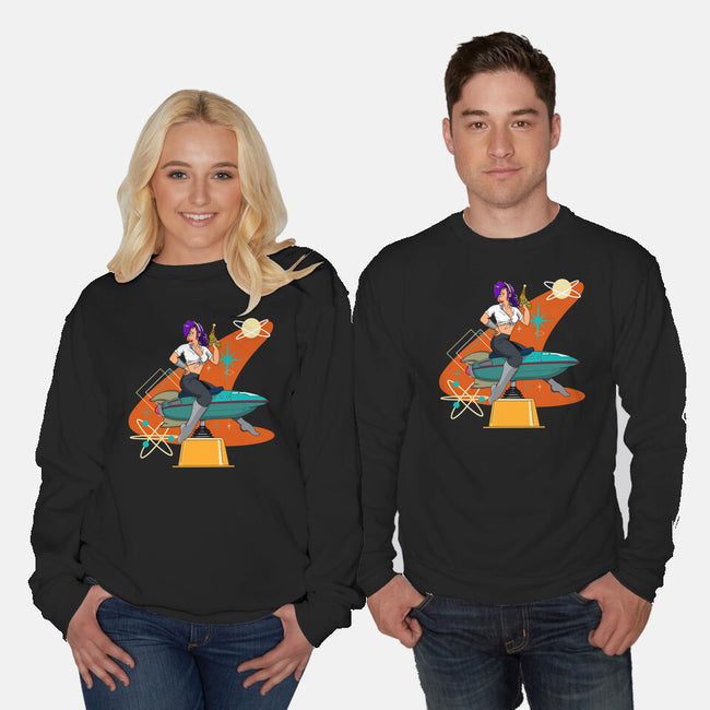 Vintage Future Pin-Up-unisex crew neck sweatshirt-SeamusAran