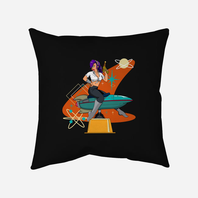 Vintage Future Pin-Up-none removable cover throw pillow-SeamusAran