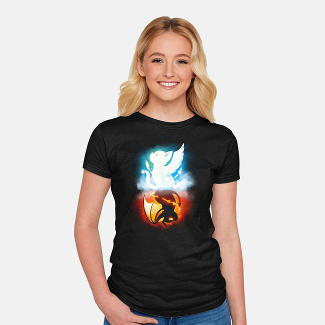 Stranger Cats-womens fitted tee-Vallina84