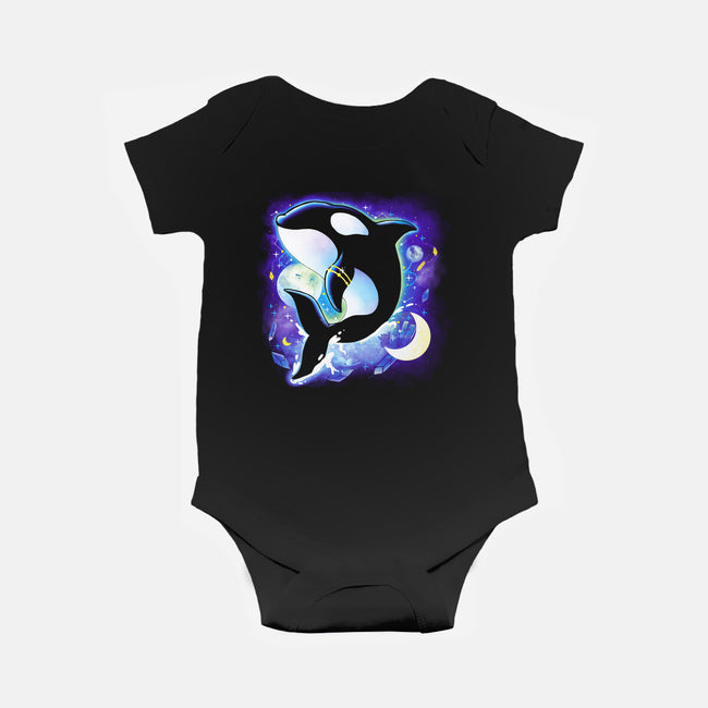 Cosmic Whale-baby basic onesie-Vallina84