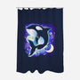 Cosmic Whale-none polyester shower curtain-Vallina84