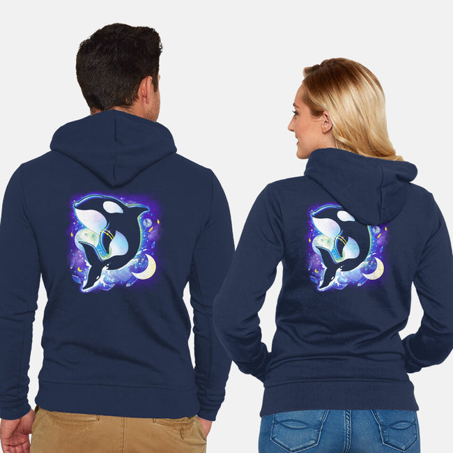 Cosmic Whale-unisex zip-up sweatshirt-Vallina84