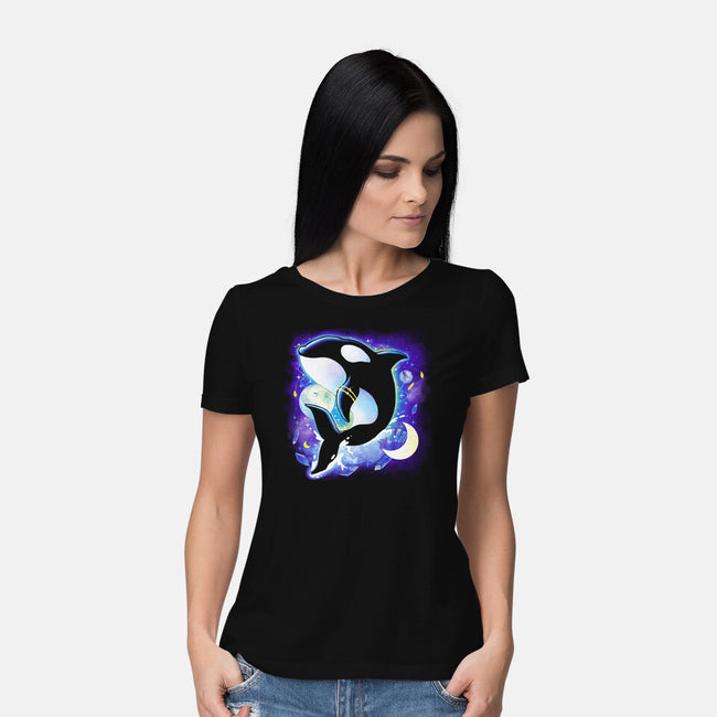 Cosmic Whale-womens basic tee-Vallina84