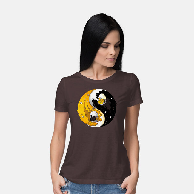 Yin Yang Beer-womens basic tee-Vallina84