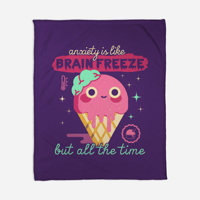 Brain Freeze All the Time-none fleece blanket-Unfortunately Cool