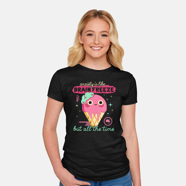 Brain Freeze All the Time-womens fitted tee-Unfortunately Cool