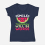 Watermelon Smile-womens v-neck tee-NemiMakeit