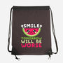Watermelon Smile-none drawstring bag-NemiMakeit