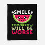 Watermelon Smile-none fleece blanket-NemiMakeit