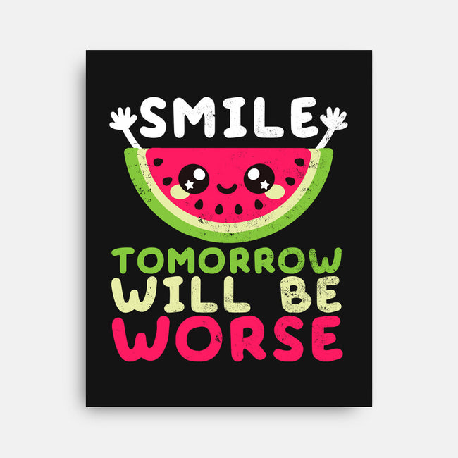 Watermelon Smile-none stretched canvas-NemiMakeit