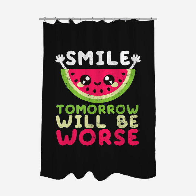 Watermelon Smile-none polyester shower curtain-NemiMakeit