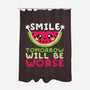 Watermelon Smile-none polyester shower curtain-NemiMakeit