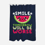 Watermelon Smile-none polyester shower curtain-NemiMakeit