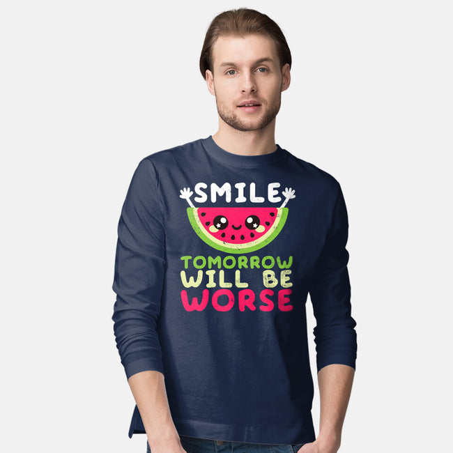 Watermelon Smile-mens long sleeved tee-NemiMakeit