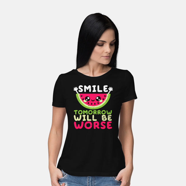 Watermelon Smile-womens basic tee-NemiMakeit