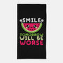 Watermelon Smile-none beach towel-NemiMakeit