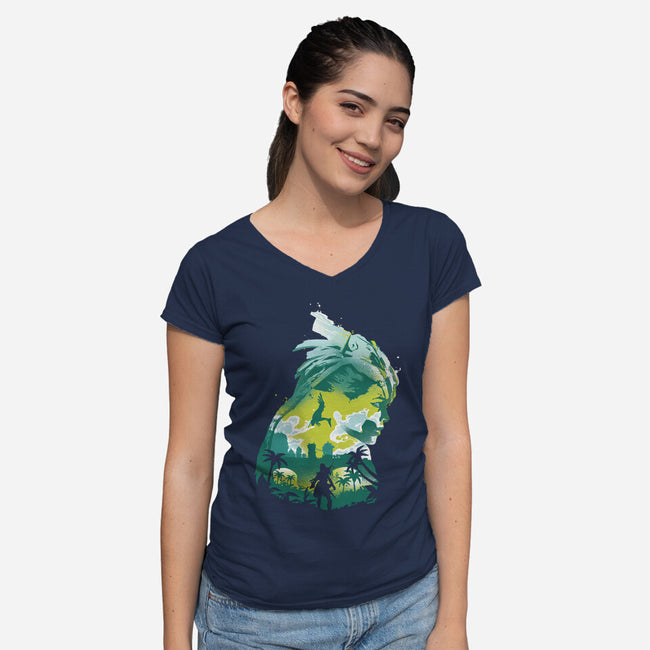 Beyond The Horizon-womens v-neck tee-RamenBoy
