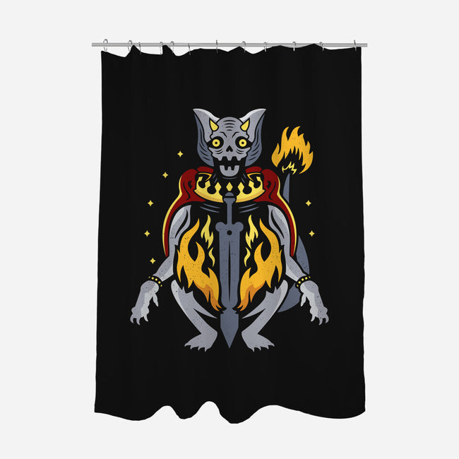 Catacombs Fire Dog-none polyester shower curtain-Logozaste