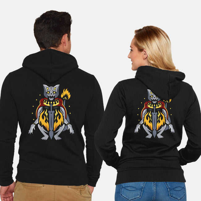 Catacombs Fire Dog-unisex zip-up sweatshirt-Logozaste