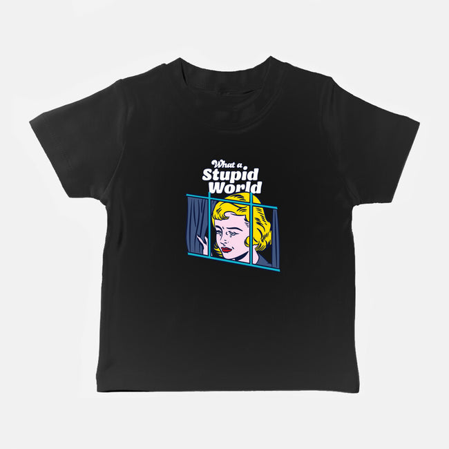 Stupid World-baby basic tee-rocketman_art