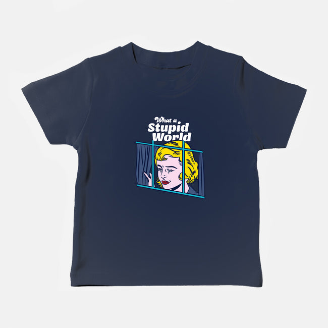 Stupid World-baby basic tee-rocketman_art