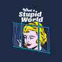 Stupid World-none polyester shower curtain-rocketman_art