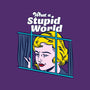 Stupid World-womens fitted tee-rocketman_art
