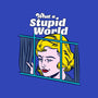 Stupid World-none glossy sticker-rocketman_art