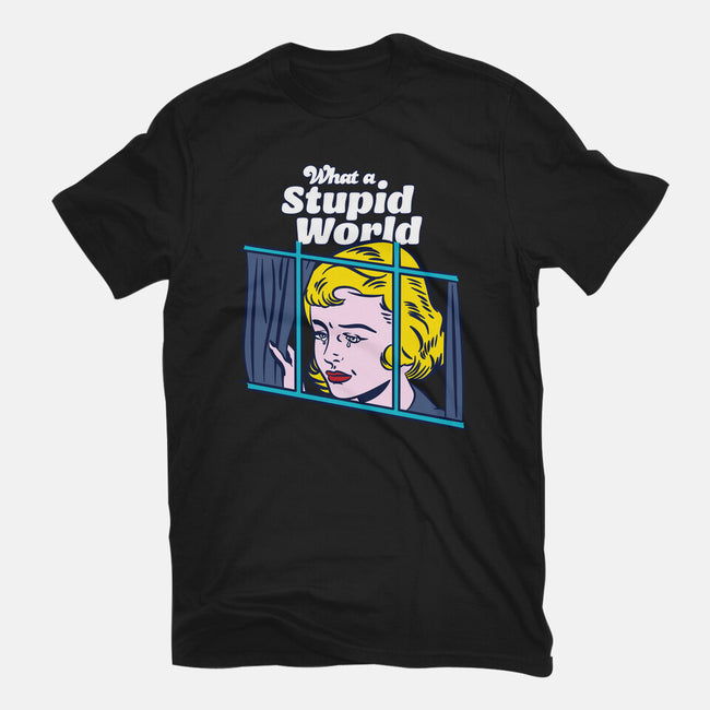 Stupid World-mens basic tee-rocketman_art