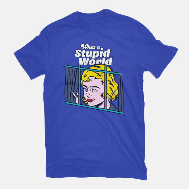 Stupid World-womens fitted tee-rocketman_art