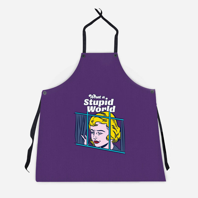 Stupid World-unisex kitchen apron-rocketman_art