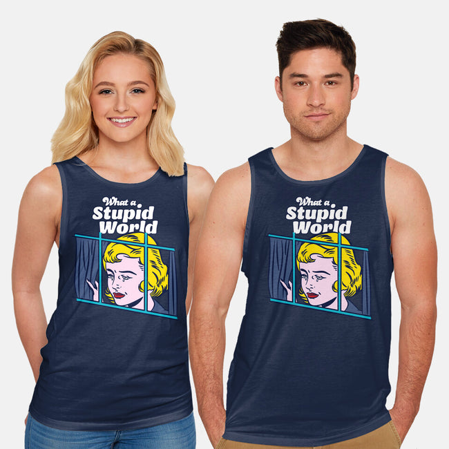 Stupid World-unisex basic tank-rocketman_art