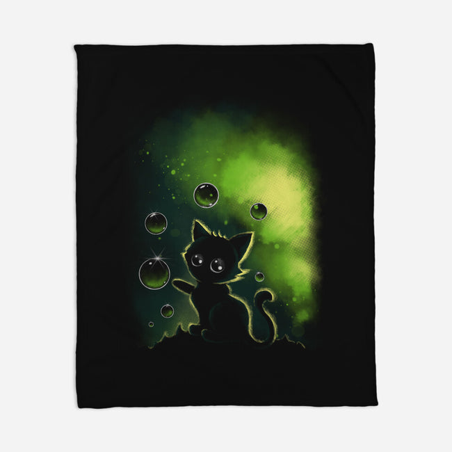 Bubble Cat-none fleece blanket-erion_designs