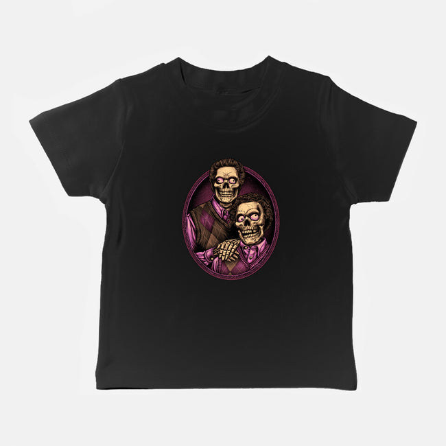 Bros For Life And Death-baby basic tee-glitchygorilla