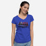 Spider Lunch-womens v-neck tee-zascanauta