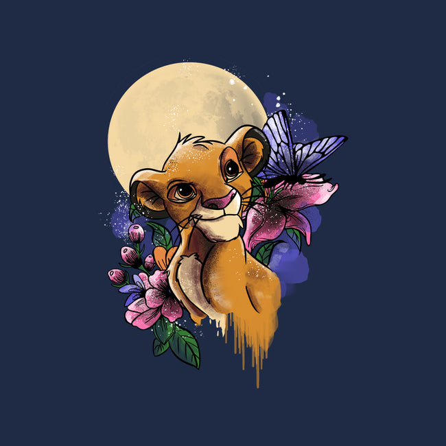 Moonlight Lion Cub-none removable cover w insert throw pillow-fanfabio