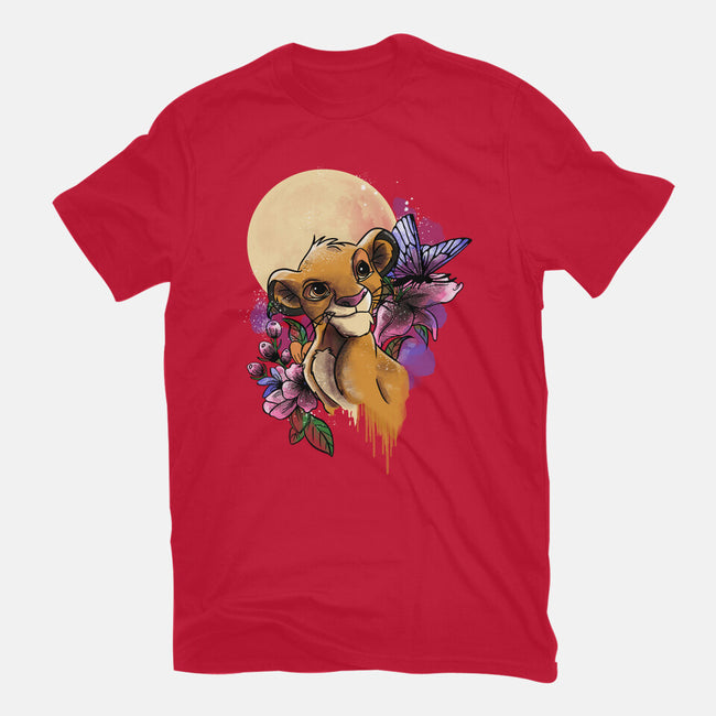 Moonlight Lion Cub-womens fitted tee-fanfabio