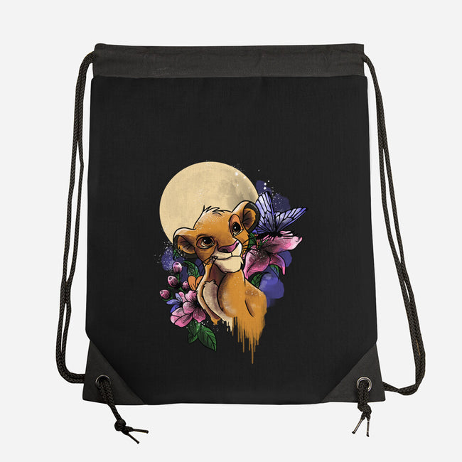 Moonlight Lion Cub-none drawstring bag-fanfabio
