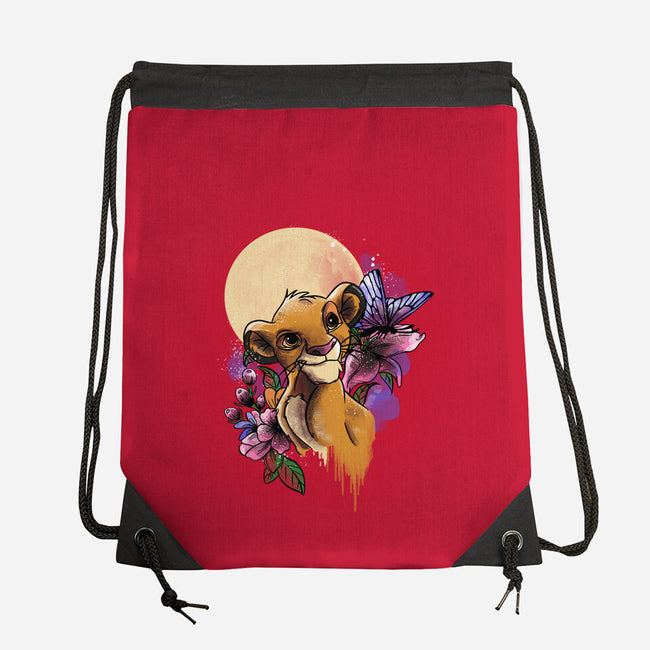 Moonlight Lion Cub-none drawstring bag-fanfabio