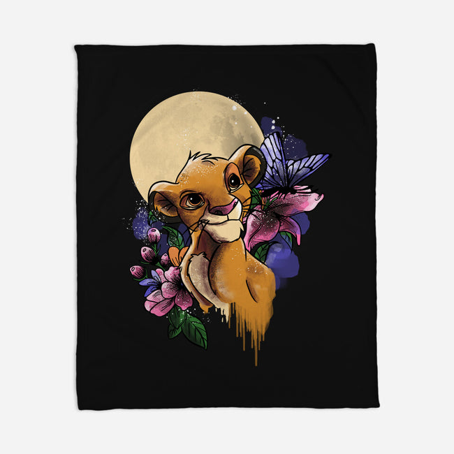 Moonlight Lion Cub-none fleece blanket-fanfabio