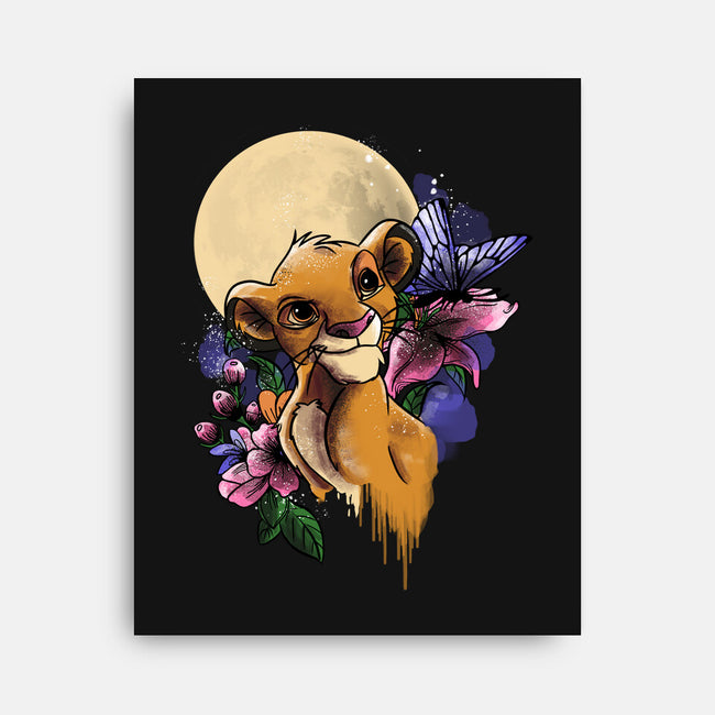 Moonlight Lion Cub-none stretched canvas-fanfabio
