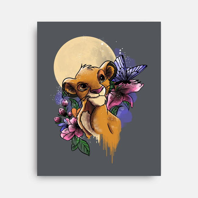 Moonlight Lion Cub-none stretched canvas-fanfabio