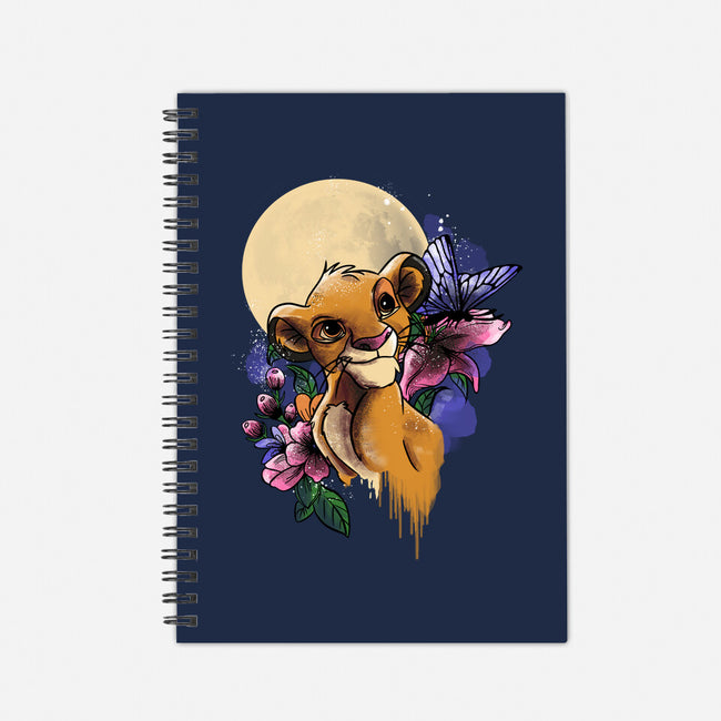 Moonlight Lion Cub-none dot grid notebook-fanfabio