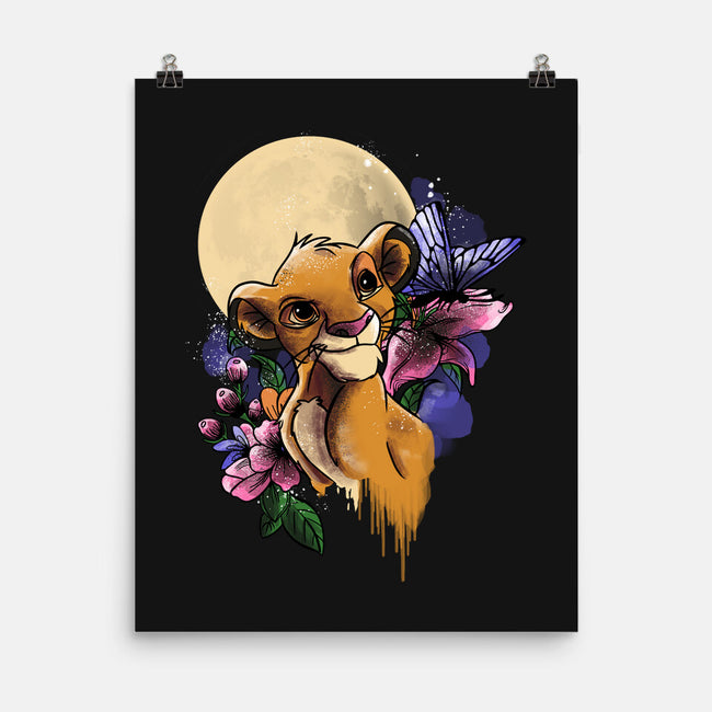Moonlight Lion Cub-none matte poster-fanfabio