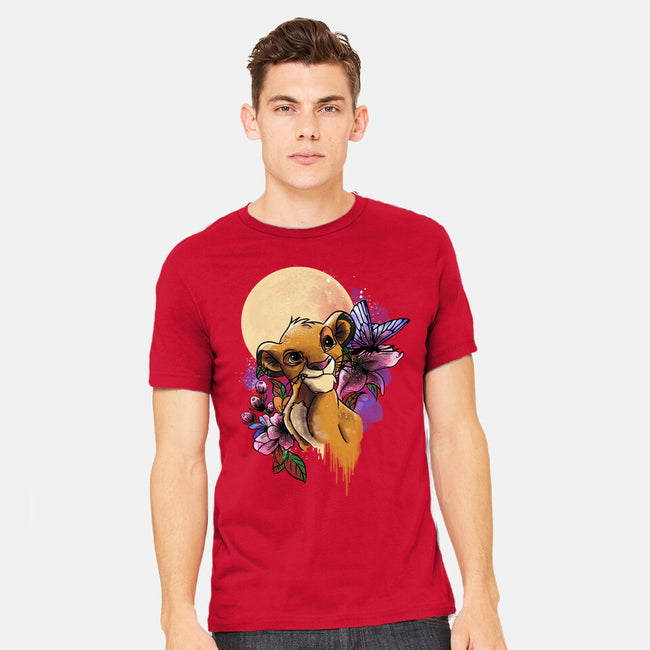 Moonlight Lion Cub-mens heavyweight tee-fanfabio