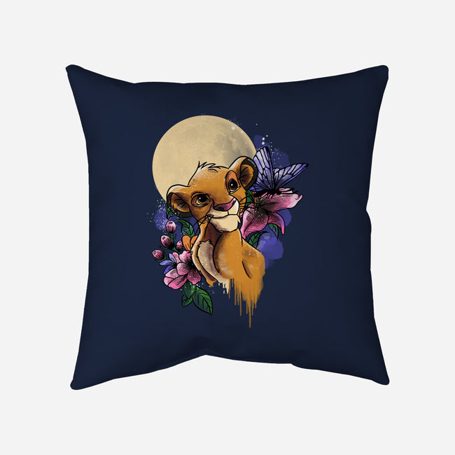 Moonlight Lion Cub-none removable cover throw pillow-fanfabio
